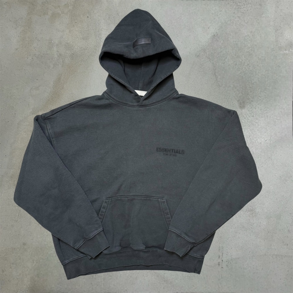Essentials Fear of God Hoodie Mens XL Black Streetwear Oversized Logo Pullover